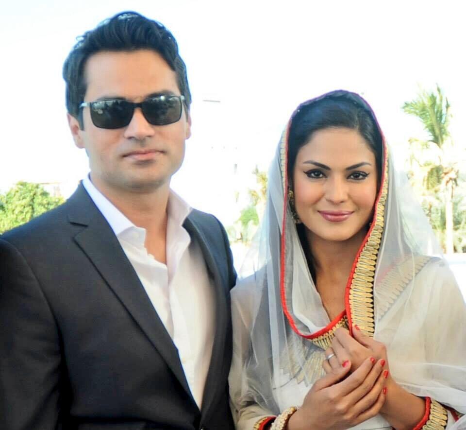 Veena Malik with her husband