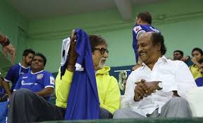 Rajinikanth joined Big B to cheer for Chennaiyin FC